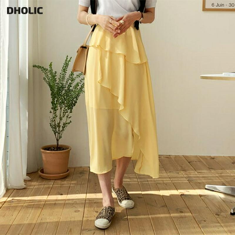 ラッフルフレアスカート・全3色・b62088 レディース【sk】【スカート ロング ロングスカート ラッフル フリル フレア フ