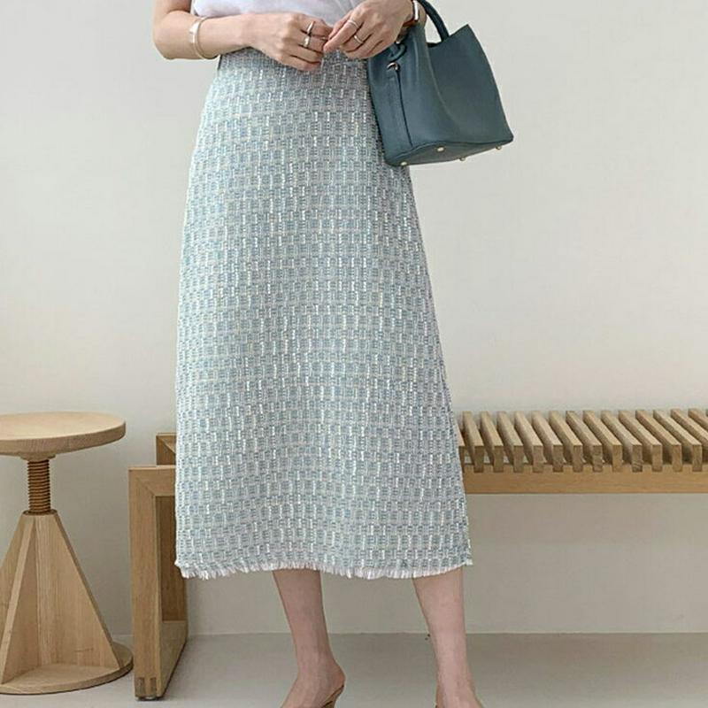 ツイードスリットスカート・全2色・t62091 レディース【sk】【スカート ロング ロングスカート ツイード スリット 大人 