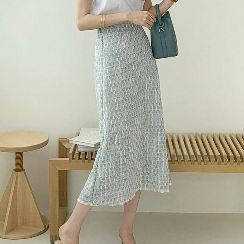 ツイードスリットスカート・全2色・t62091 レディース【sk】【スカート ロング ロングスカート ツイード スリット 大人 