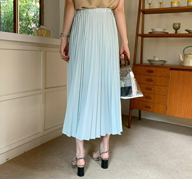 バックゴムリーツスカート・全3色・b62025 レディース【sk】【スカート ロング ロングスカート プリーツ プリーツスカート