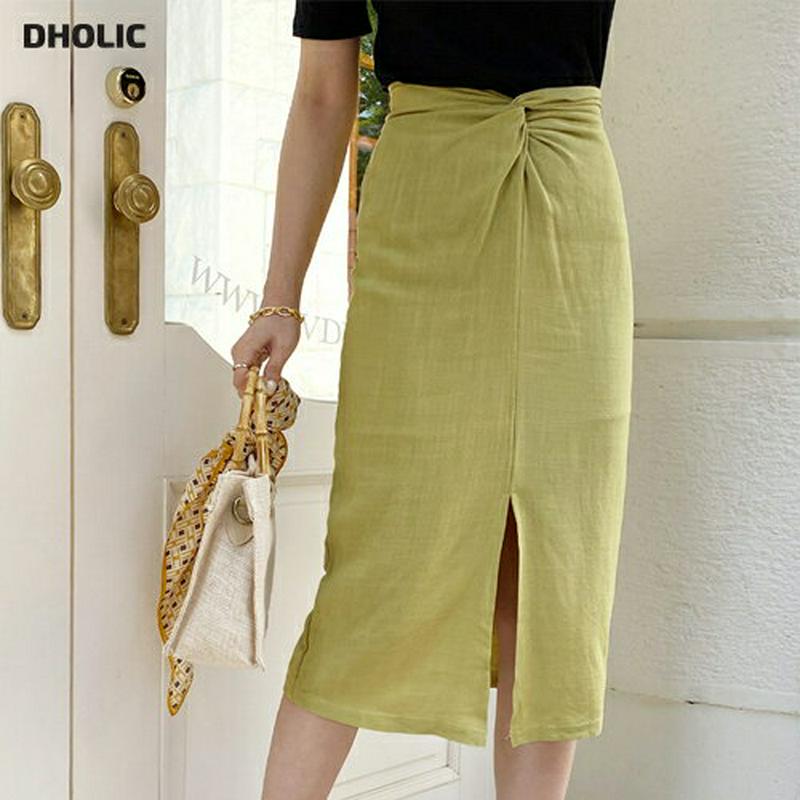 ツイストペンシルスカート・全3色・t62022 レディース【sk】【スカート ミディ丈 ミディスカート スリット ツイスト ペン