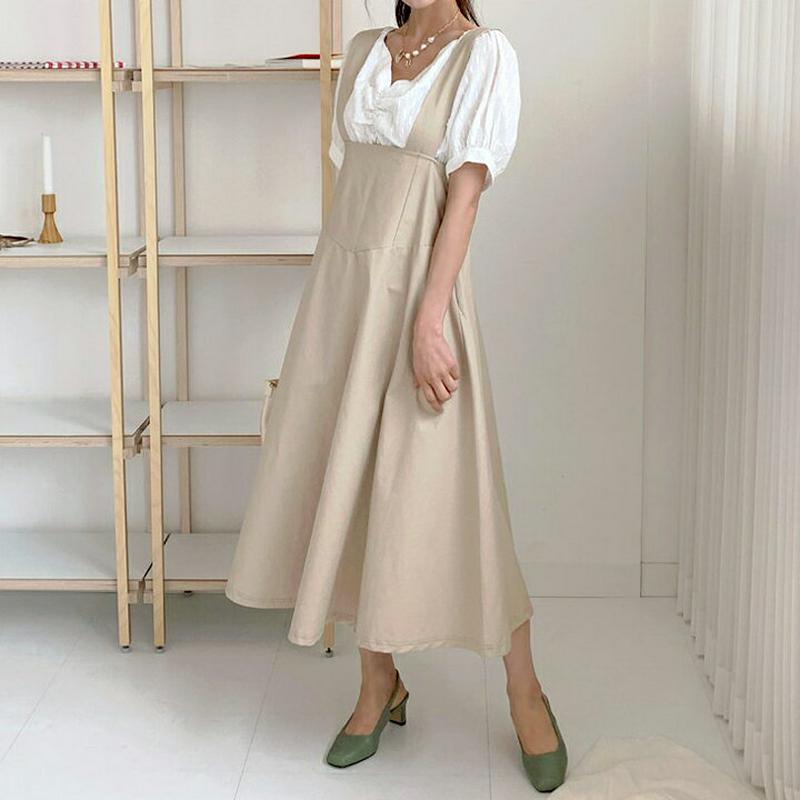 フレアスリーブレスワンピース・全2色・t55502 レディース 【ops】【ワンピース ロング ロングワンピース スリーブレス 