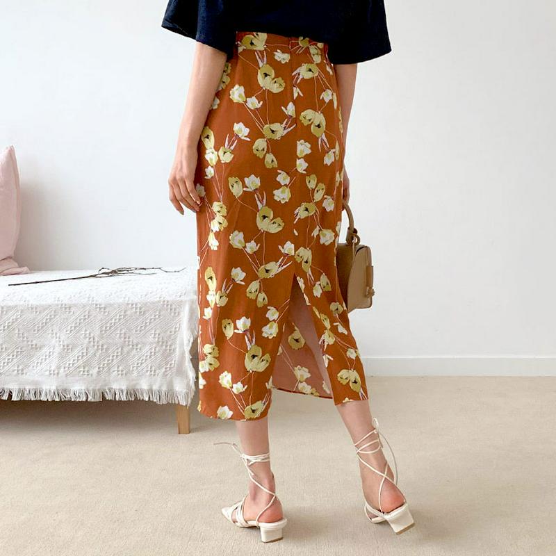 Hライン花柄スカート・全2色・t55508 レディース 【sk】【スカート ロングスカート ロング 花柄 フラワー Hライン 大