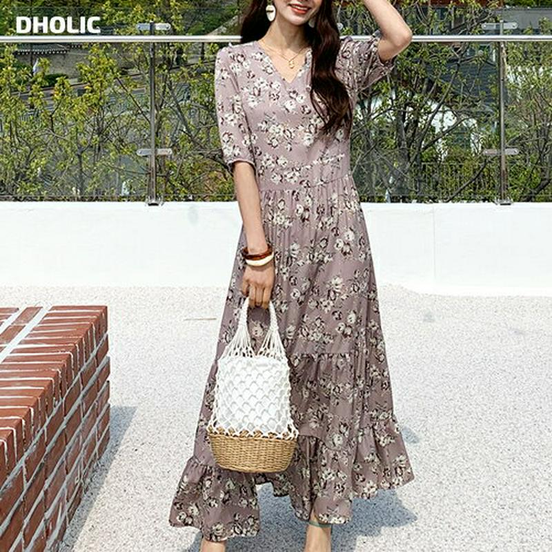 フローラルロングワンピース・全3色・b55497 レディース 【ops】【ワンピース ロング ロングワンピース マキシー シフォ