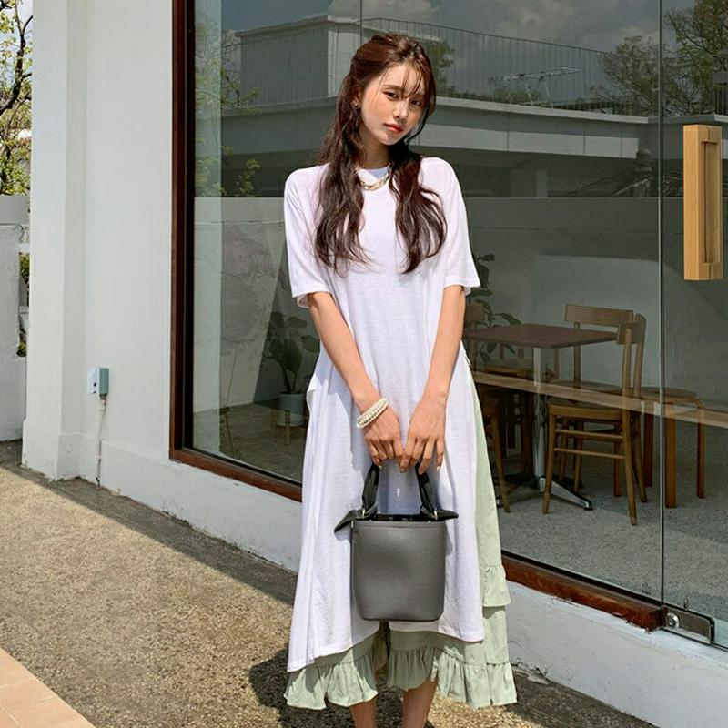 2WAYツイストロングTシャツ・全4色・b55491 レディース 【tops】【トップス Tシャツ カットソー ロング ロング丈