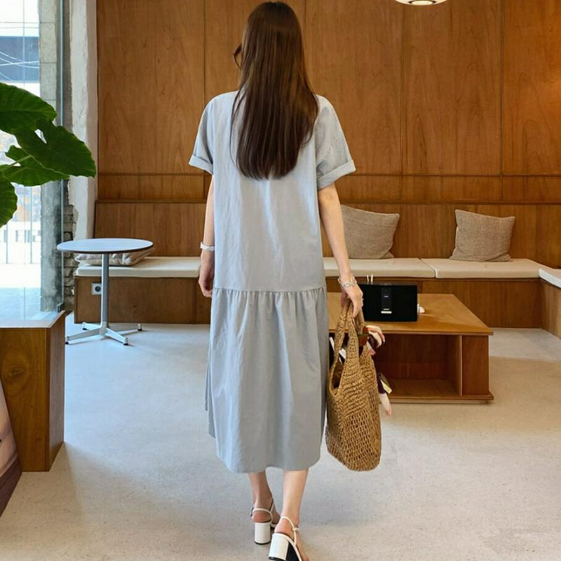 ギャザーシャツワンピース・全3色・t62043 レディース【ops】【ワンピース ミディ丈 ミディワンピース ギャザー シャツ 