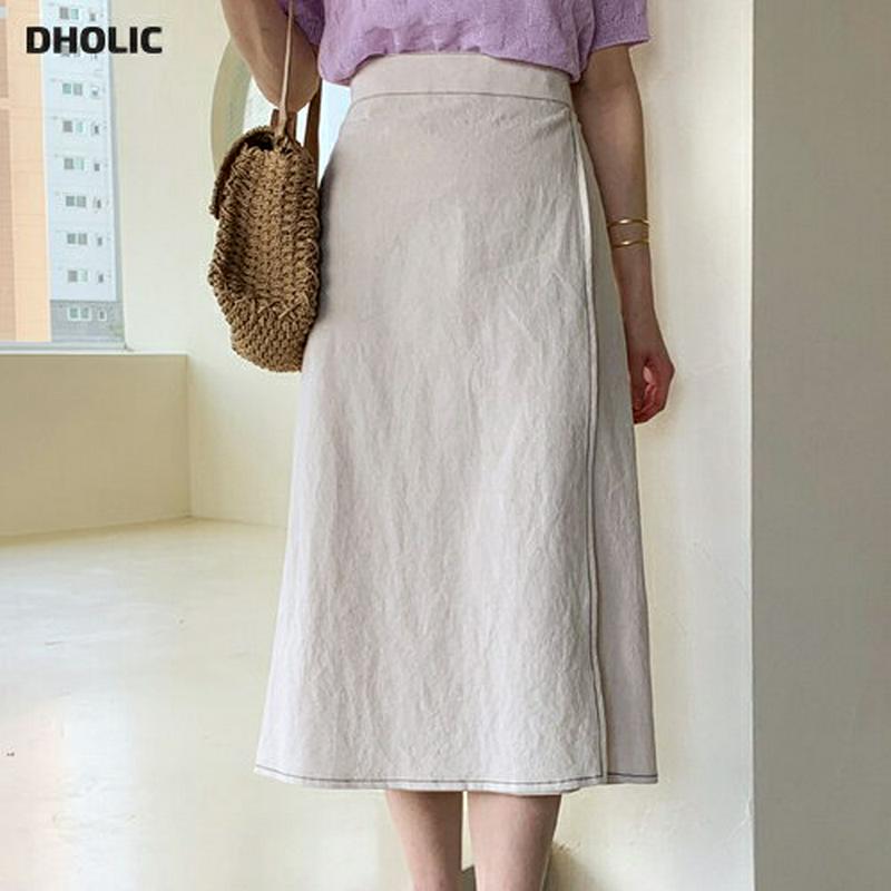 ステッチラップ調スカート・全3色・t59142 レディース 【sk】【ボトムス スカート ロング ロングスカート Aライン リネ