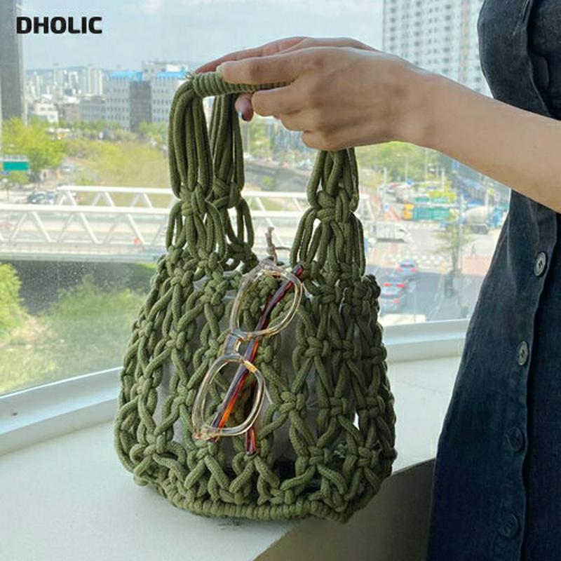 巾着SETネットバッグ・全5色・d59151 レディース 【bag】 韓国 ファッション バッグ かばん ハンドバック ネットバッグ 編みバッグ 編み ニットバッグ ざっくり編み ざっくりニット 小型 ミニバッグ ミニ 小さい 小ぶり カジュアル 夏 春