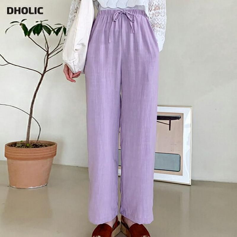 ドロストリネン混パンツ・全5色・b59143 レディース 【pt】【パンツ ロングパンツ ズボン ボトムス ドロスト 単色 無地