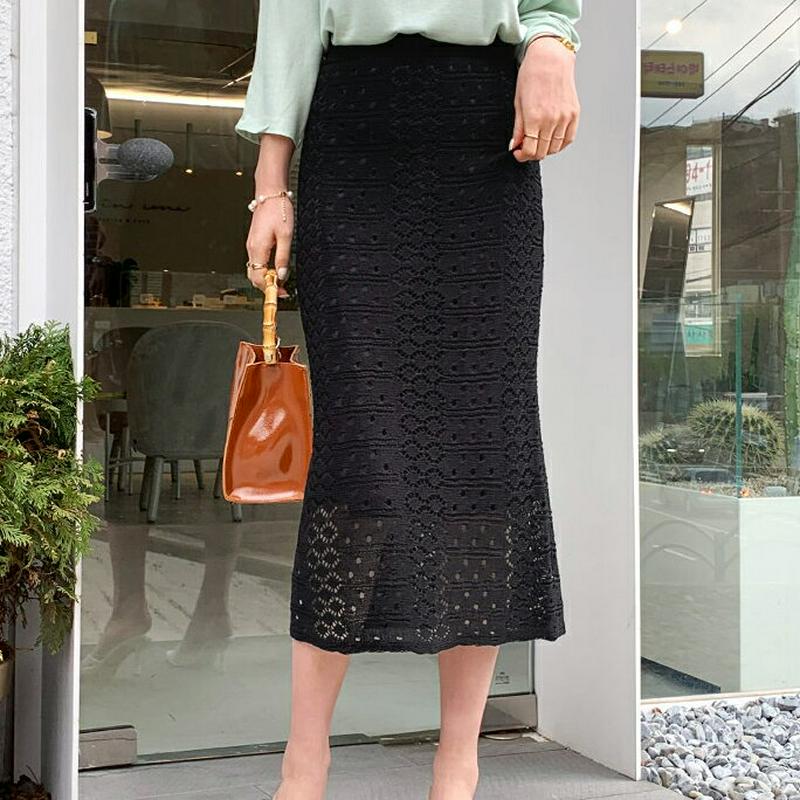 シアースカート・全2色・b61949 レディース【sk】【スカート ロング ロングスカート シアー 透け感 フェミニン ニット 