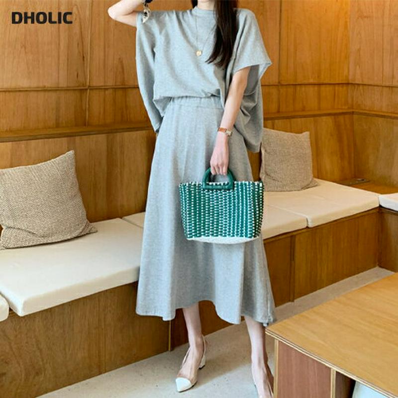 スリットTシャツ&スカートSET・全2色・b62000 レディース【ops】【セットアップ トップス Tシャツ 半袖 ショートス