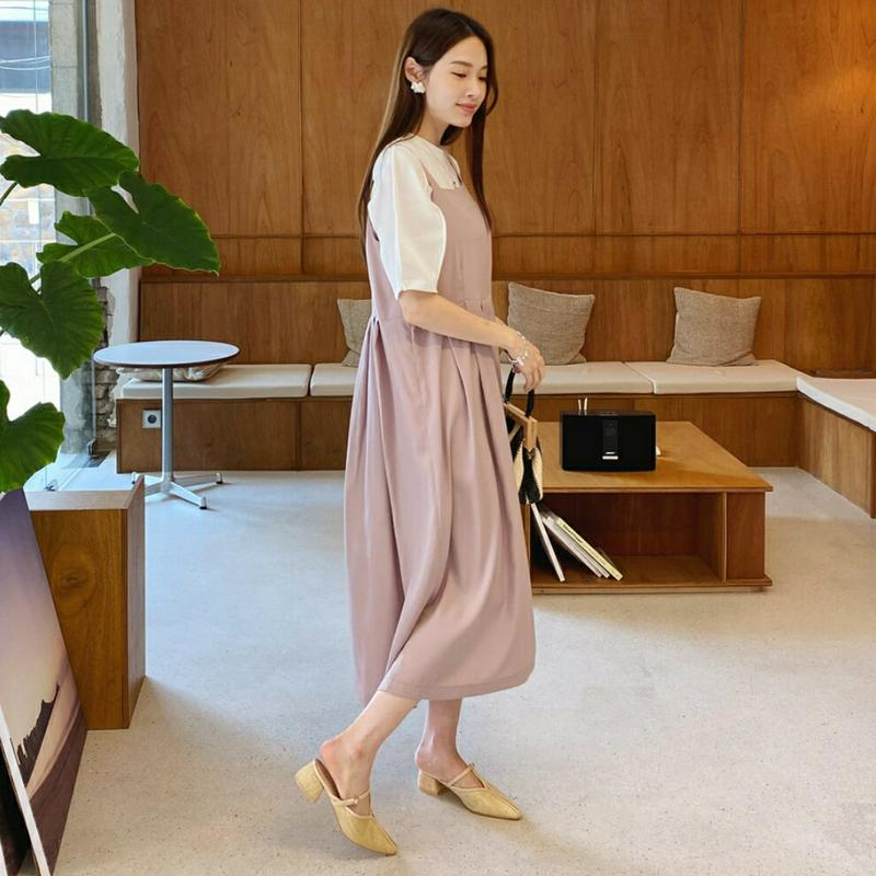 タックスリーブレスワンピース・全3色・t61998 レディース【ops】【ワンピース ロング ロングワンピース スリーブレス ノ