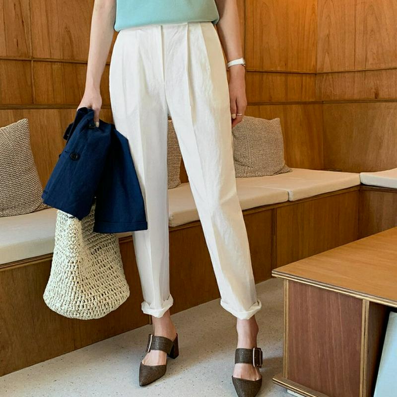 リネン混タックパンツ・全3色・t61994 レディース【pt】【パンツ ロングパンツ ズボン ボトムス リネン タック　タックパ