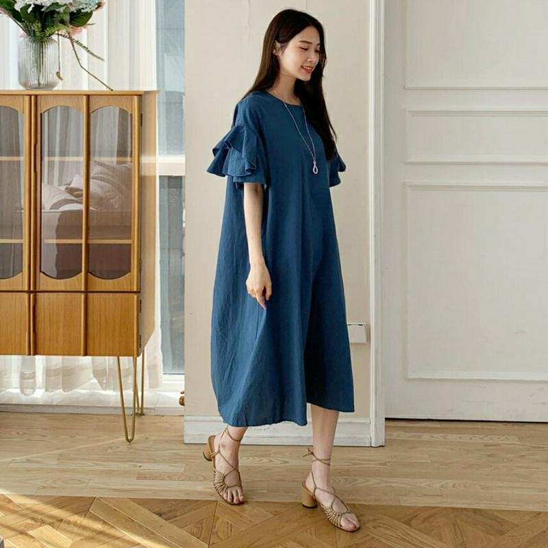 フリルスリーブワンピース・全2色・b61999 レディース【ops】【ワンピース ロング ロングワンピース フリル フリルスリー