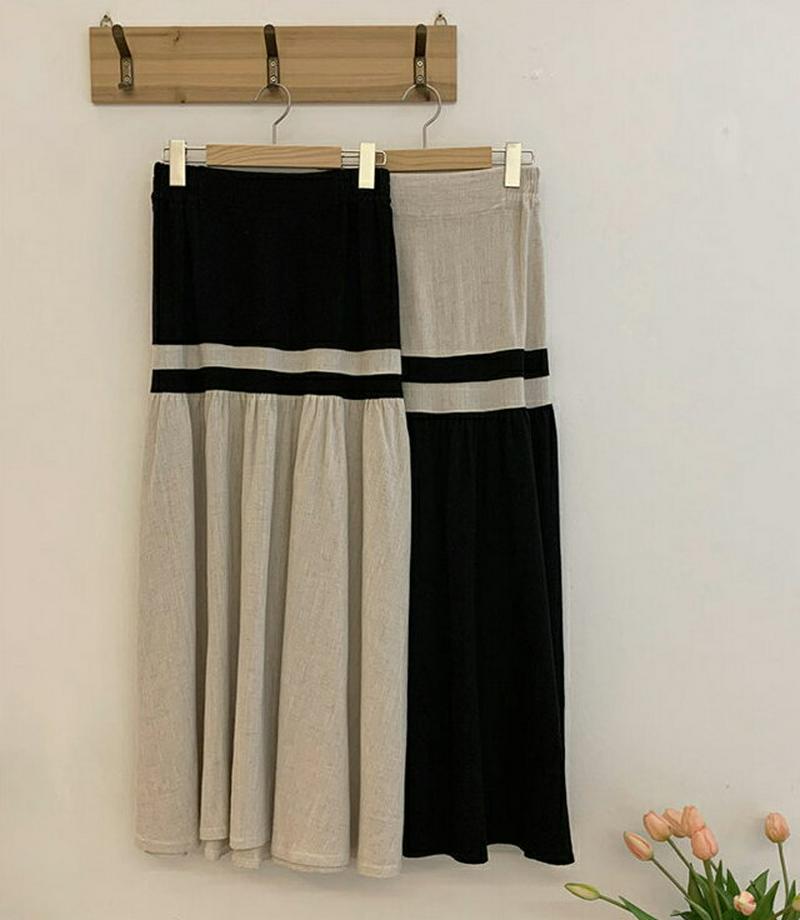 バイカラーフレアスカート・全2色・b61951 レディース【sk】【スカート ロング ロングスカート バイカラー フレア フレア