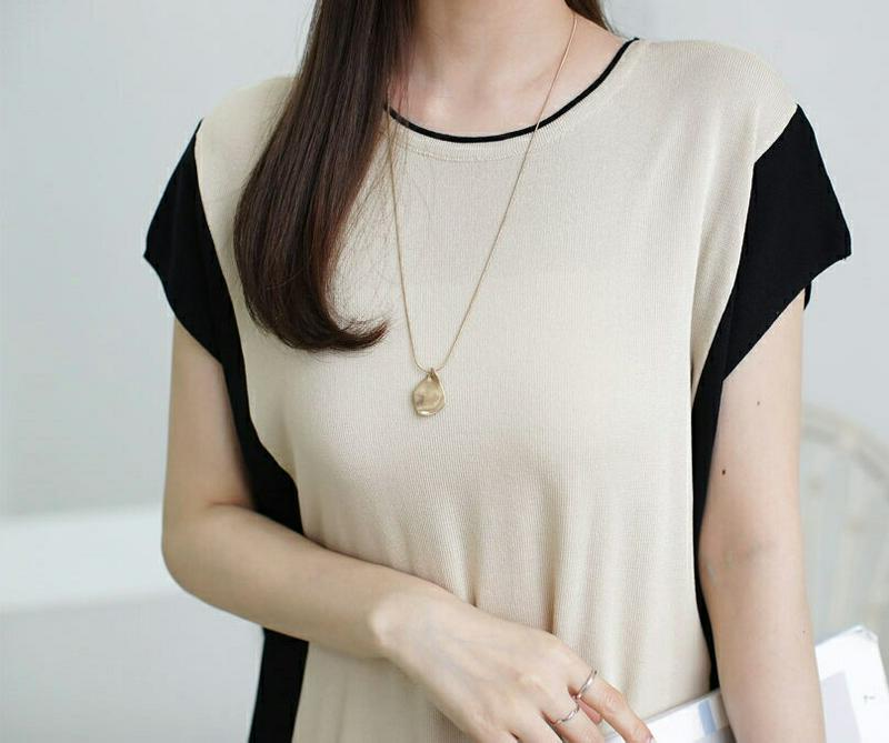 配色ニットワンピース・全2色・b61893 レディース【ops】【ワンピース ニット ニットワンピース ミディ丈　ミディワンピー