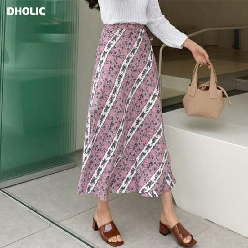 フローラルラップスカート・全2色・b55917 レディース 【sk】【スカート　ロング ロングスカート 総柄 フラワー 花柄 ラ