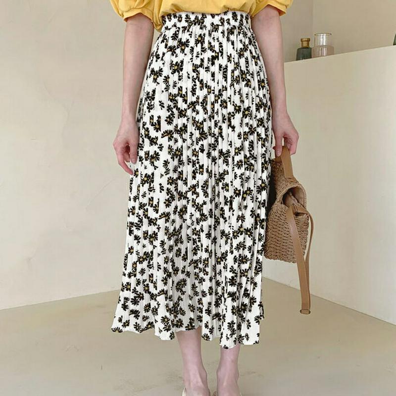 フローラルプリーツスカート・全2色・b59139 レディース 【sk】【スカート ロング ロングスカート 花柄 フラワー プリー
