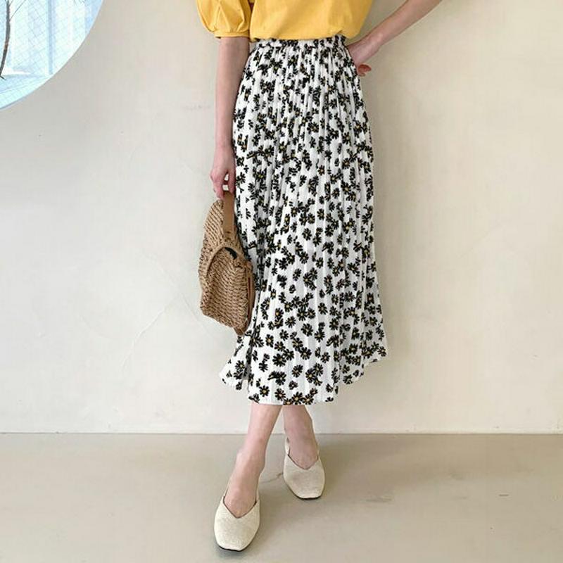 フローラルプリーツスカート・全2色・b59139 レディース 【sk】【スカート ロング ロングスカート 花柄 フラワー プリー