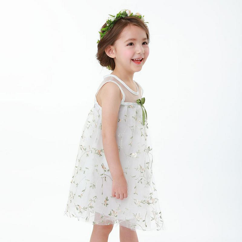 フラワーレースワンピース・p001565 キッズ【3~8才】【ops】【ワンピース ミディ丈 ミディワンピース スリーブレス ノースリーブ 透け感 シースルー シアー 花柄 フラワー ガーリー フェミニン 女の子 子供 こども 子供服 こども服】【KIDS】