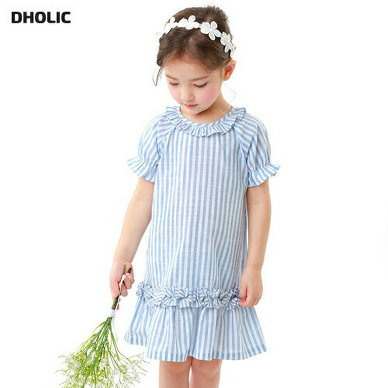 フリルストライプワンピース・p001566 キッズ【3~8才】【ops】【ワンピース ミディ丈 ミディワンピース 半袖 ハーフスリーブ フリル ストライプ 柄 可愛い かわいい ガーリー 爽やか 女の子 子供 こども 子供服 こども服】【KIDS】