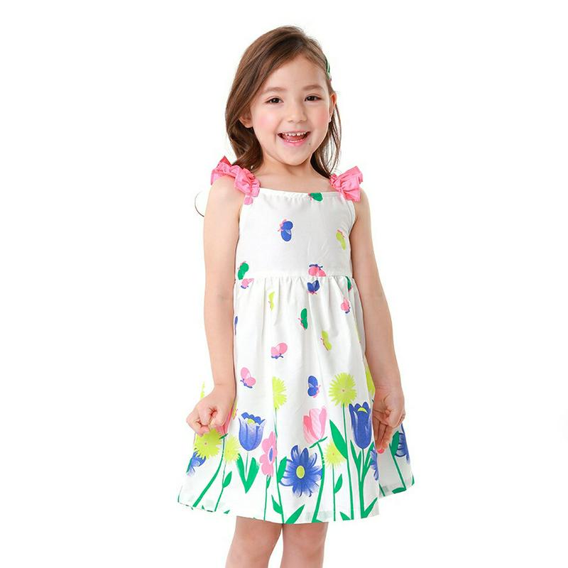 配色フリル花柄ワンピース・p001564 キッズ【3~8才】【ops】【ワンピース ミディ丈 ミディワンピース 花柄 フラワー フリル フリルスリーブ スリーブレス ノースリーブ 可愛い かわいい 女の子 子供 こども 子供服 こども服】【KIDS】