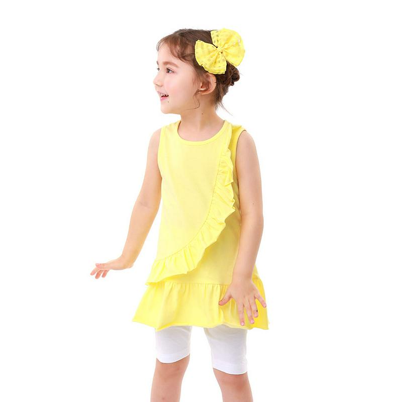 ラッフルラインスリーブレスワンピース・p001567 キッズ【3~8才】【ops】【ワンピース スリーブレス ノースリーブ ラッフル フリル 可愛い かわいい 単色 ガーリー 女の子 子供 こども 子供服 こども服】【KIDS】