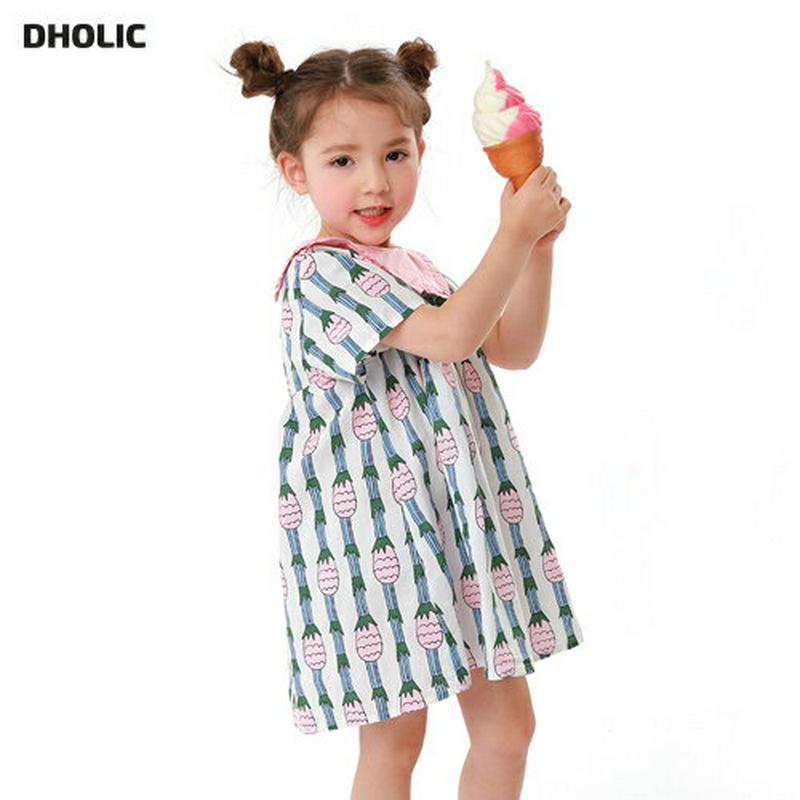 Pineフリルカラーワンピース・p001590 キッズ【3~8才】【ops】【ワンピース ミディ丈 ミディワンピース フリル フリルカラー 襟コンシャス 総柄 カジュアル ゆったり 女の子 子供 こども 子供服 こども服】【KIDS】