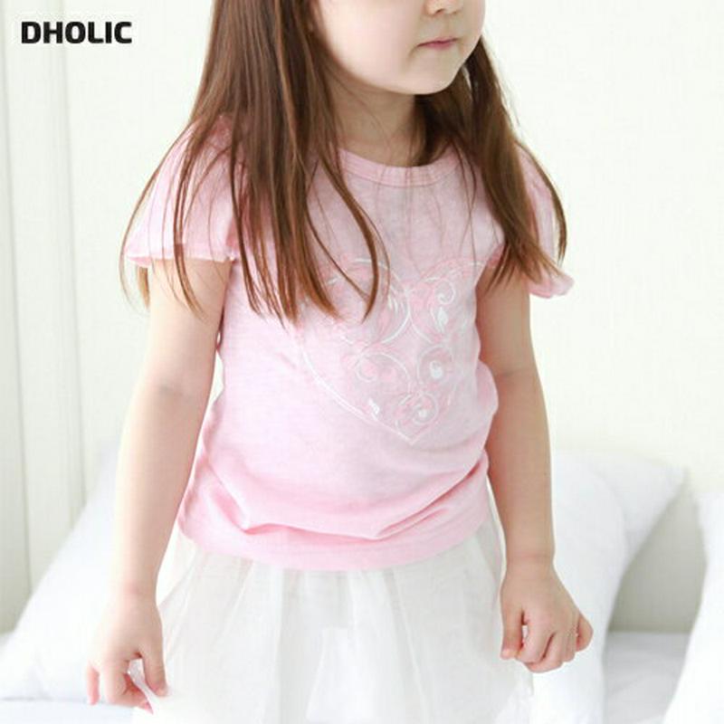 バックボタンハート半袖Tシャツ・p001571 キッズ【3~8才】【tops】【トップス Tシャツ 半袖 ハーフスリーブ ハート 可愛い かわいい 女の子 子供 こども 子供服 こども服】【KIDS】