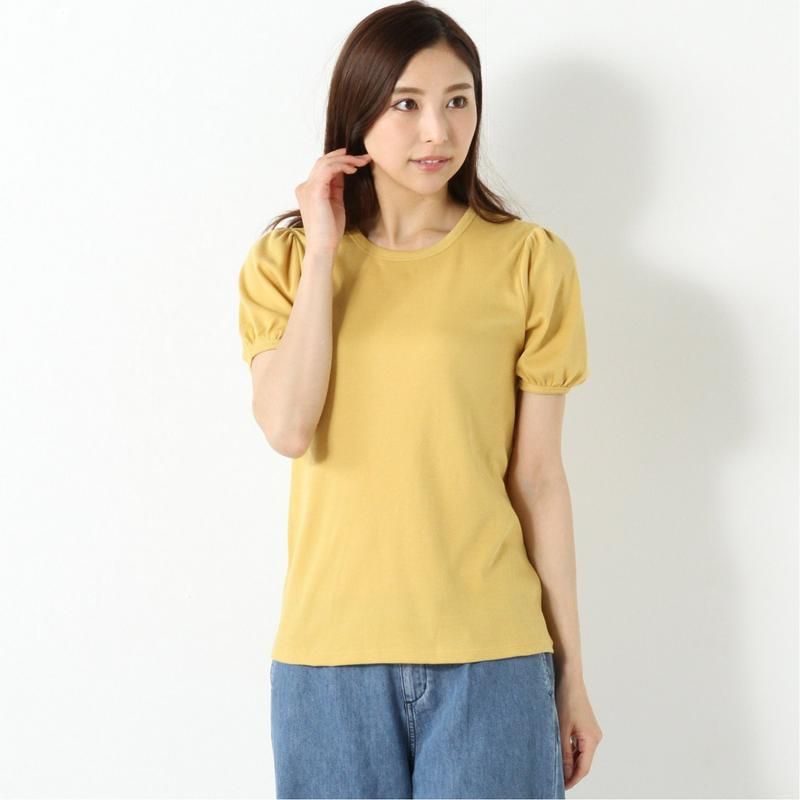 なめらかスムース素材◎半袖パフスリーブＴシャツ