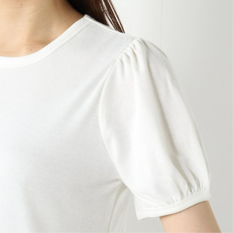 なめらかスムース素材◎半袖パフスリーブＴシャツ