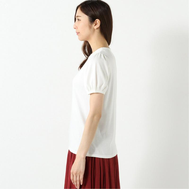 なめらかスムース素材◎半袖パフスリーブＴシャツ