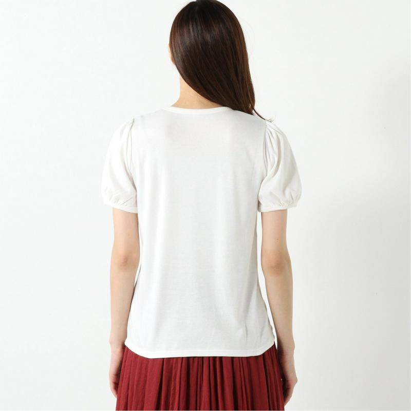 なめらかスムース素材◎半袖パフスリーブＴシャツ