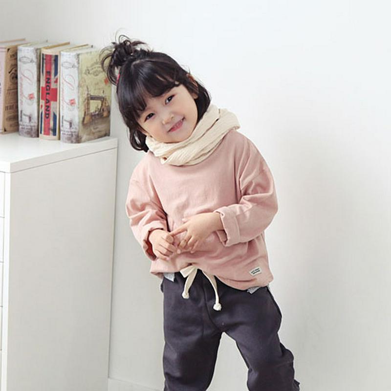 ラウンドネックTシャツ・p001628 キッズ【3~8才】【tops】【トップス Tシャツ 長袖 ロンT 無地T 無地 単色 シンプル ベーシック カジュアル 女の子 男の子 パステル 子供 こども 子供服 こども服】【KIDS】