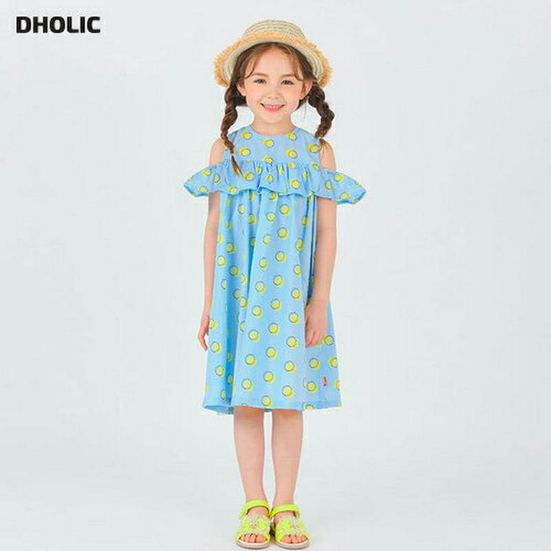 ドットオープンショルダーワンピース・p001943 キッズ【3~8才】【ops】【ワンピース ミディ丈 ミディワンピース オープンショルダー 袖コンシャス ドット 柄 ポップ フリル 女の子 子供 こども 子供服 こども服】【KIDS】