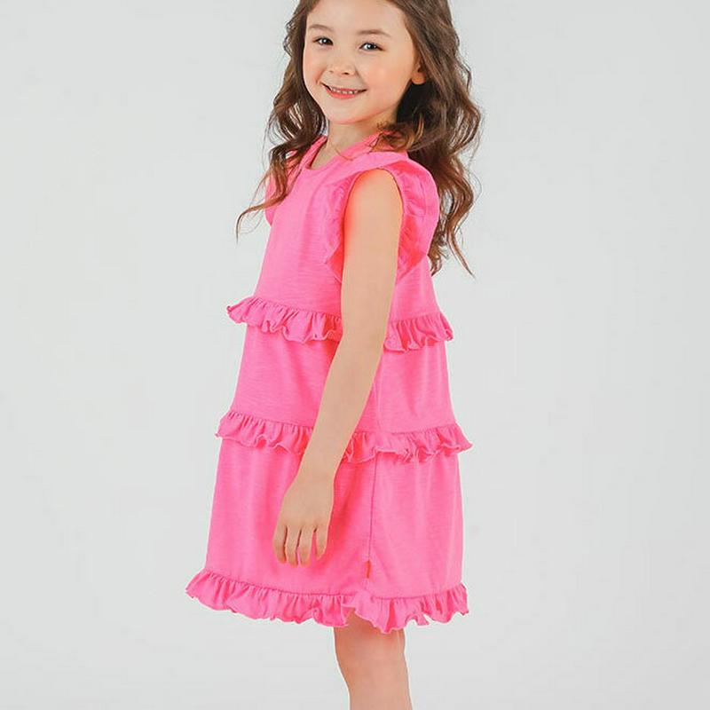フリルラインワンピース・p001944 キッズ【3~8才】【ops】【ワンピース ミニワンピース フリル フリルワンピース スリーブレス ノースリーブ 単色 ガーリー 可愛い かわいい 女の子 子供 こども 子供服 こども服】【KIDS】