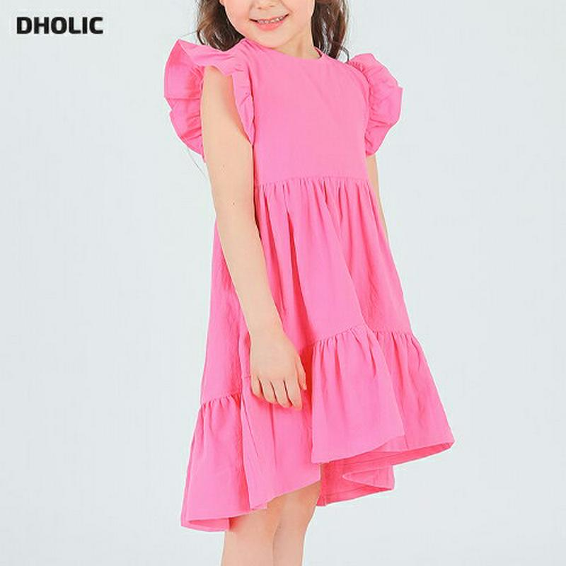 フリル袖ティアードワンピース・p001940 キッズ【3~8才】【ops】【ワンピース ミディ丈 ミディワンピース フリル フリルスリーブ ティアード ガーリー 可愛い かわいい スリーブレス ノースリーブ 女の子 子供 こども 子供服 こども服】【KIDS】