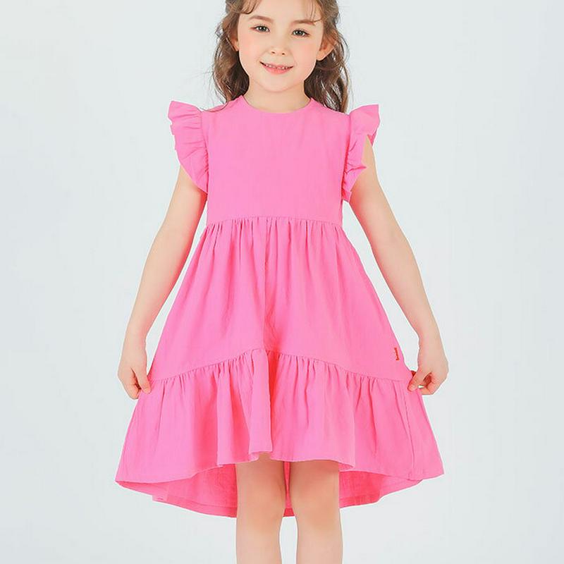 フリル袖ティアードワンピース・p001940 キッズ【3~8才】【ops】【ワンピース ミディ丈 ミディワンピース フリル フリルスリーブ ティアード ガーリー 可愛い かわいい スリーブレス ノースリーブ 女の子 子供 こども 子供服 こども服】【KIDS】