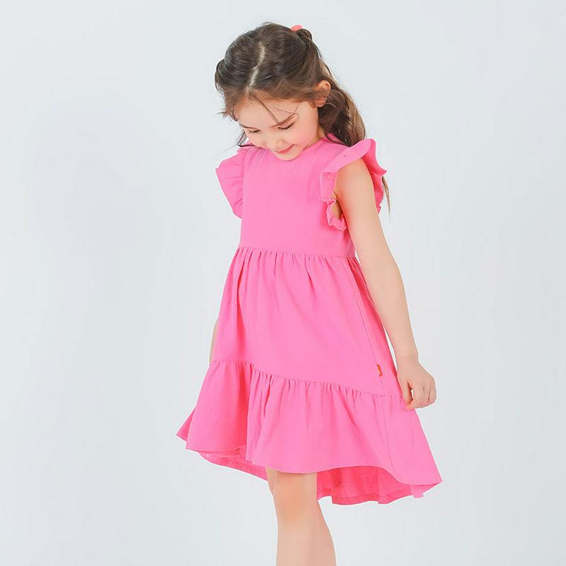 フリル袖ティアードワンピース・p001940 キッズ【3~8才】【ops】【ワンピース ミディ丈 ミディワンピース フリル フリルスリーブ ティアード ガーリー 可愛い かわいい スリーブレス ノースリーブ 女の子 子供 こども 子供服 こども服】【KIDS】