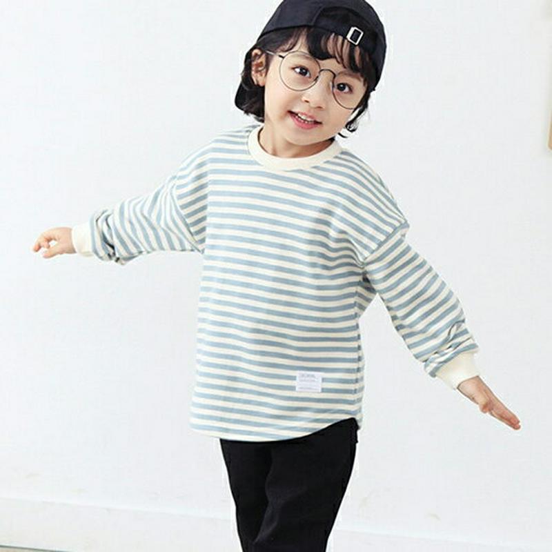 ボーダースウェット・p001616 キッズ【3~8才】【tops】【トップス スウェット トレーナー 長袖 ボーダー 柄 カジュアル ラフ 女の子 男の子 子供 こども 子供服 こども服】【KIDS】
