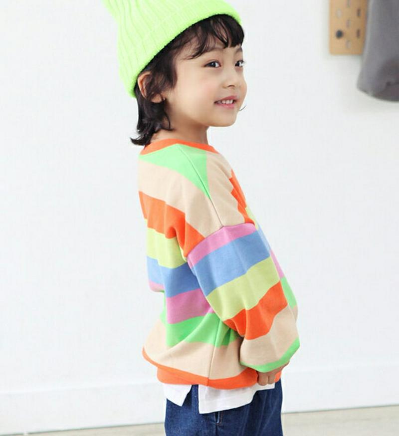 レインボースウェット・p001619 キッズ【3~8才】【tops】【トップス スウェット トレーナー レインボー ポップ カラフル 長袖 パステル 女の子 男の子 子供 こども 子供服 こども服】【KIDS】