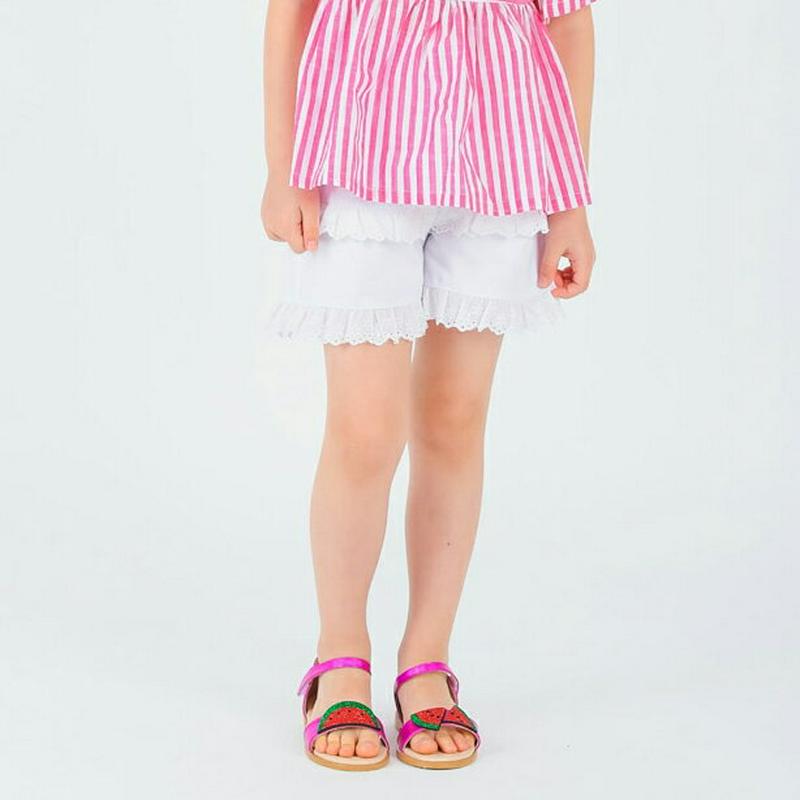 レースフリルショートパンツ・p001827 キッズ【3~8才】【pt】【ショートパンツ 短パン ショーパン パンツ ズボン レー