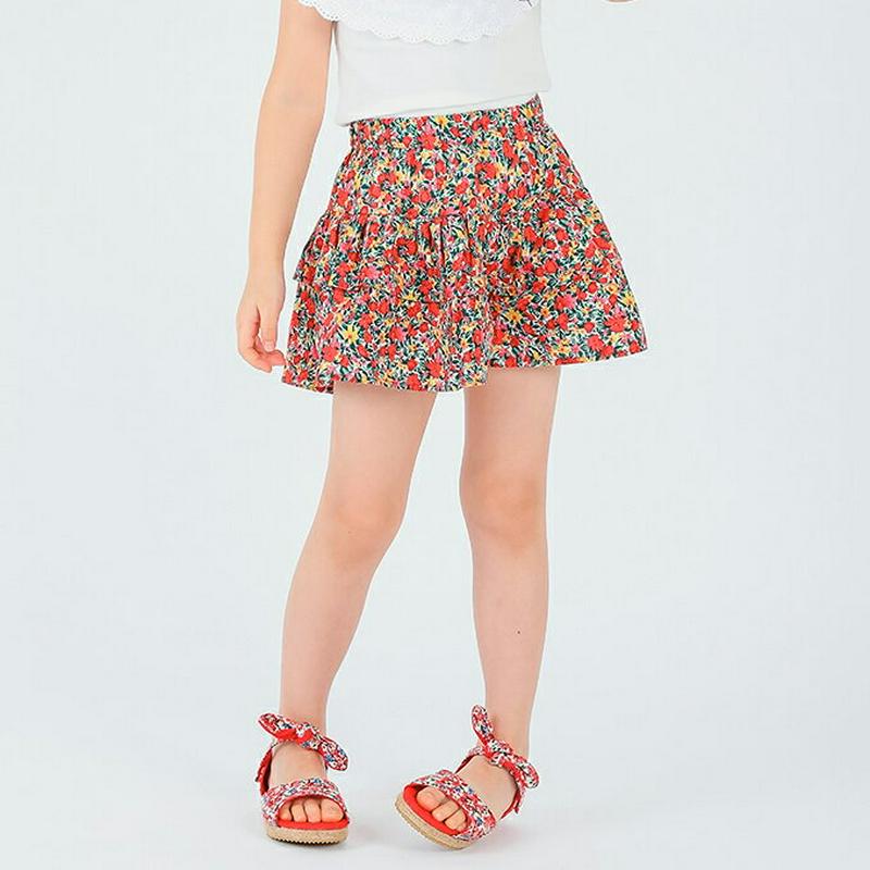 フラワースカートパンツ・p001830 キッズ【3~8才】【pt】【スカートパンツ スカンツ スカート パンツ ショートパンツ ショーパン 短パン 花柄 フラワー 可愛い かわいい 女の子 子供 こども 子供服 こども服】【KIDS】