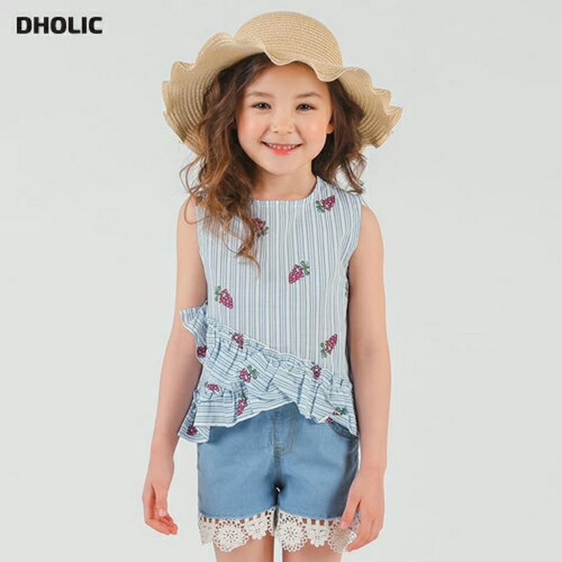 グレープパターンスリーブレス・p001846 キッズ【3~8才】【tops】【トップス スリーブレス ノースリーブ ストライプ 柄 グレープ ブドウ ぶどう 果物 くだもの フリル 女の子 子供 こども 子供服 こども服】【KIDS】