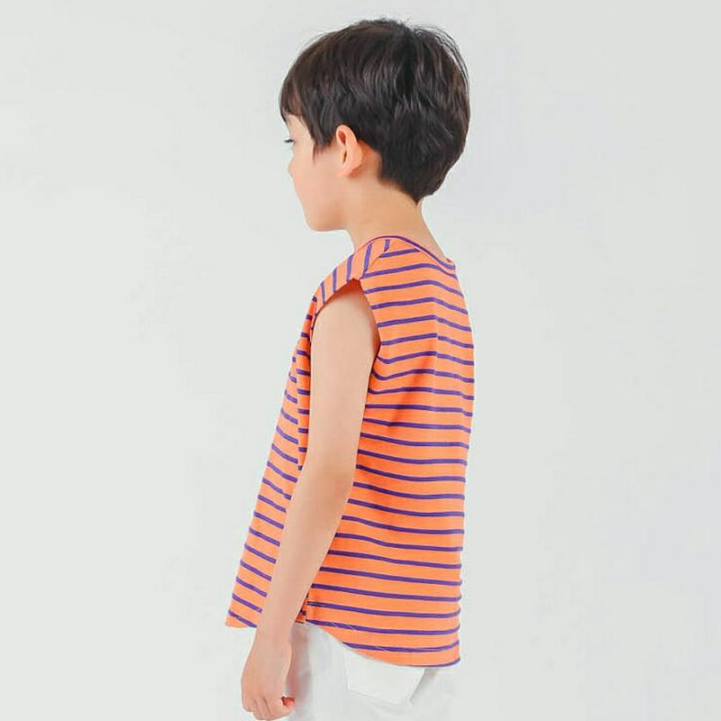 ボーダースリーブレス・p001850 キッズ【3~8才】【tops】【トップス スリーブレス ノースリーブ ボーダー ショートスリーブ カジュアル ラフ 女の子 男の子 子供 こども 子供服 こども服】【KIDS】