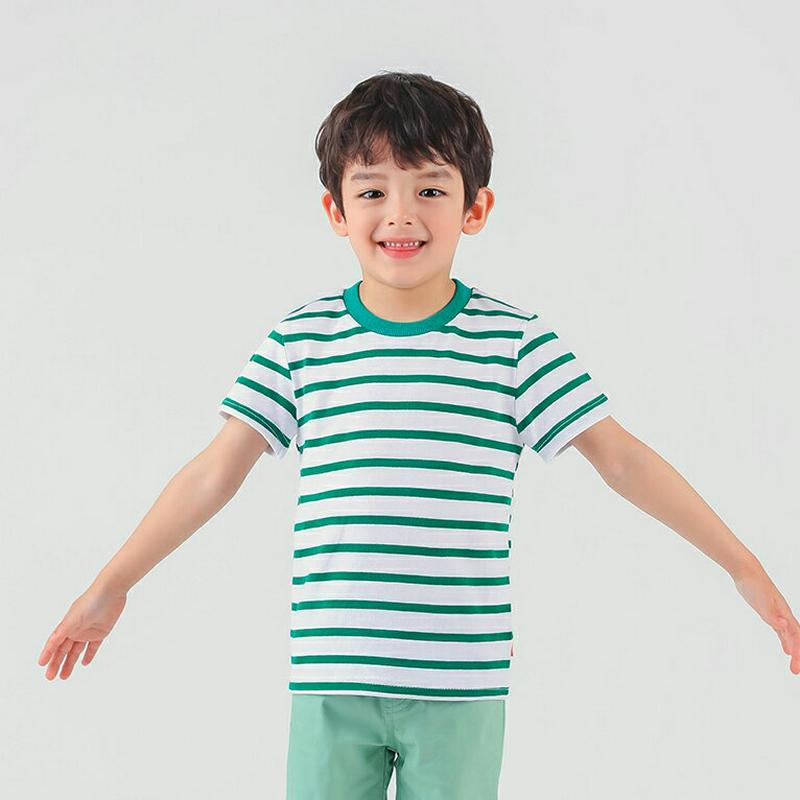 コットンボーダーTシャツ・p001835 キッズ【3~8才】【tops】【トップス Tシャツ 半袖 ボーダー コットン 綿 カジュアル ラフ 女の子 男の子 子供 こども 子供服 こども服】【KIDS】