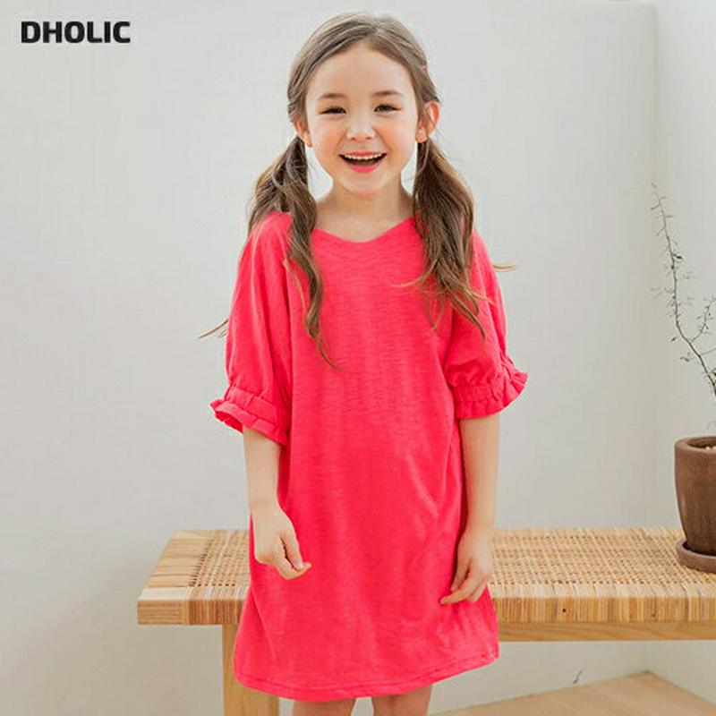 バックリボンワンピース・p001629 キッズ【3~8才】【ops】【ワンピース ミディ丈 ミディワンピース 半袖 ハーフスリー