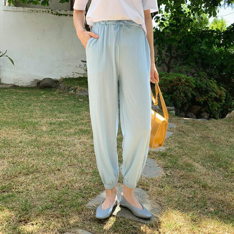 リブジョガーパンツ・全5色・t55548 レディース 【pt】【パンツ ロングパンツ ズボン ボトムス ジョガーパンツ ジョガー