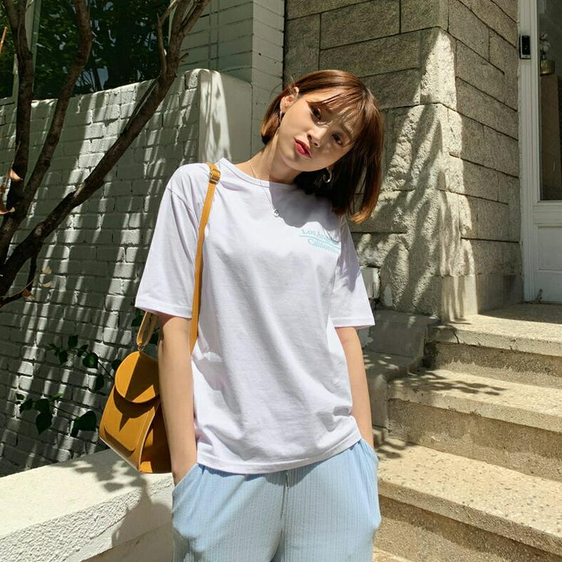 レタリングTシャツ・全4色・t55528 レディース 【tops】【トップス Tシャツ 半袖 ハーフスリーブ レタリング ロゴ 
