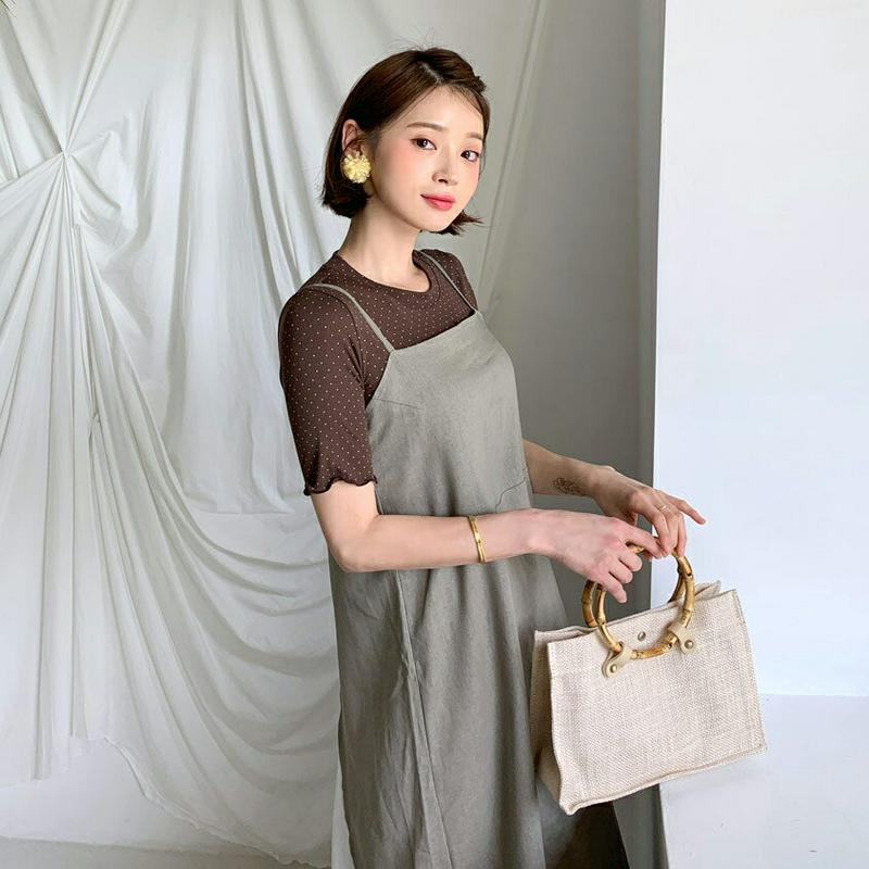 バック配色ワンピース・全2色・t55563 レディース 【ops】【ワンピース ロング ロングワンピース スリーブレス ノースリ